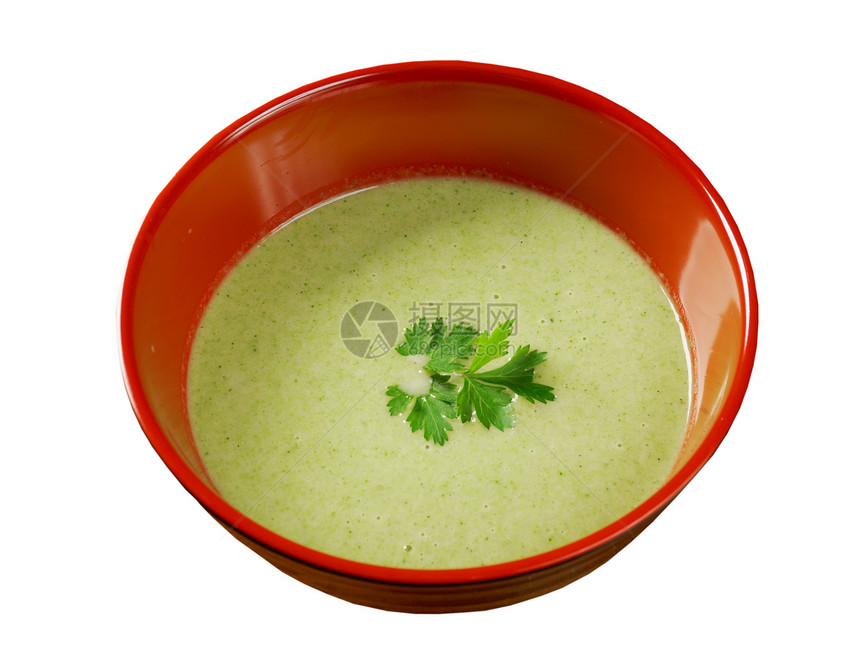 一碗花椰菜汤奶油环境食物午餐勺子照片泥状健康绿色美食奶油状图片
