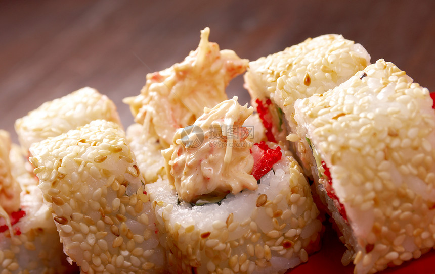 日本的寿司传统日本菜海鲜蔬菜饮食文化烹饪鱼片餐厅鱼子食物美食图片