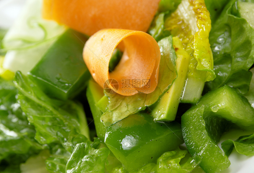 健康的蔬菜沙拉红色美食食物叶子节食宏观绿色草本植物香菜午餐图片