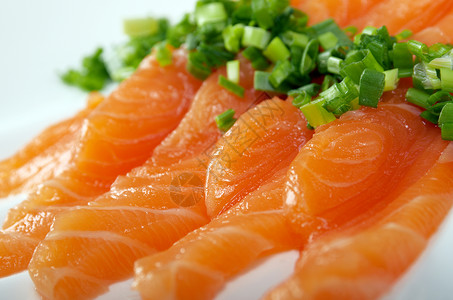 沙门塞西米海鲜盘子食物鲷鱼香料鱼片拼盘熏制背景图片