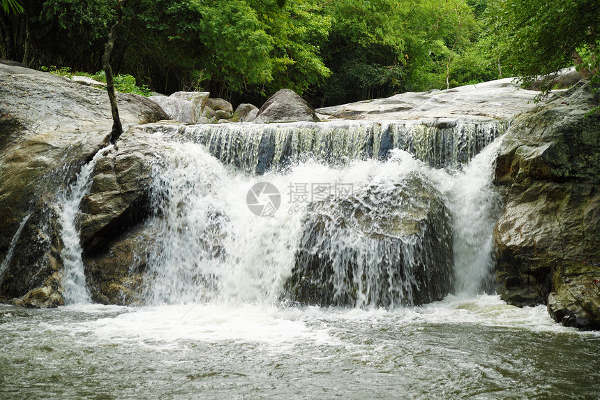 Kao Chon 瀑布 叻丕府 泰国运动环境水路叶子发源地水池路线植物旅行运河图片