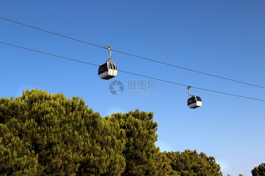 里斯本的有线汽车铁路天空旅行电梯旅游公园游客缆车城市运输图片