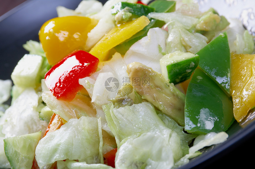 日本沙拉菜食物洋葱黄色小吃紫色沙拉午餐绿色辣椒蔬菜图片