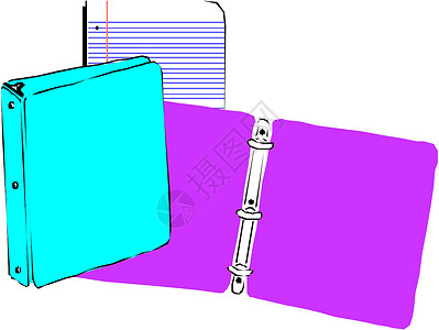 档案盒办公室文件夹 文件夹夹子组织店铺杠杆环境学习戒指目录盒子卷宗插画