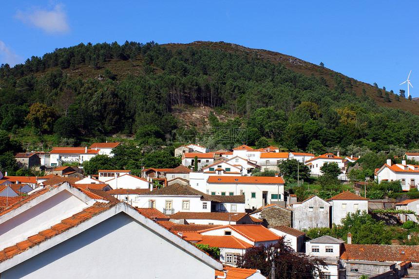 一座葡萄牙村庄的详情房子片岩丘陵名胜页岩岩石历史乡村建筑学石屋图片