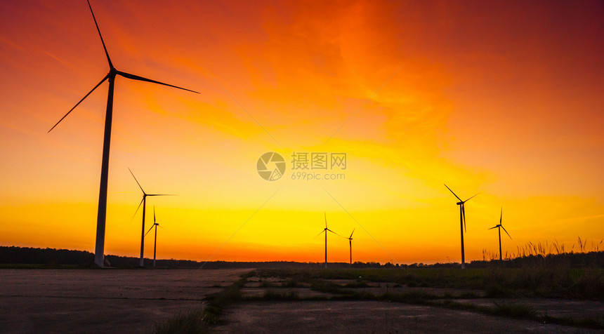 风风农场蓝色环境农业太阳气候刀刃涡轮发电机天空力量图片