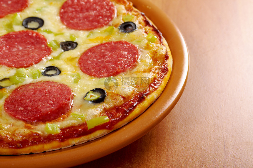 家比萨披萨午餐脆皮香菜小吃食物圆形圆圈营养茄子图片