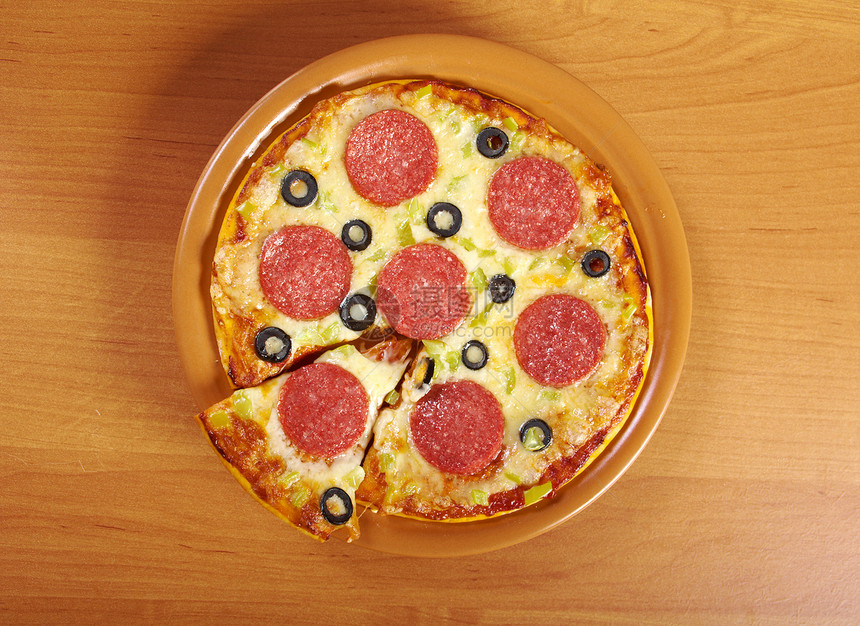 家比萨披萨圆圈午餐香菜圆形脆皮小吃茄子食物营养图片