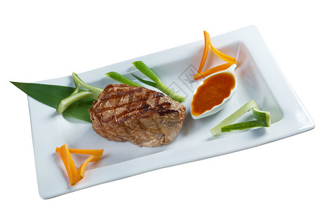 日本神户牛肉烤烤餐厅用餐肋骨午餐食物糕点盘子叶子蔬菜烹饪背景图片