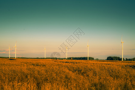 水平轴风力发电机力量彩色摄影高清图片