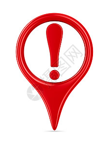 红色圆圈图腾注意 白色背景上的交通标志 孤立的 3D 图像运输指针警报圆圈插图危险地标警觉安全三角形背景