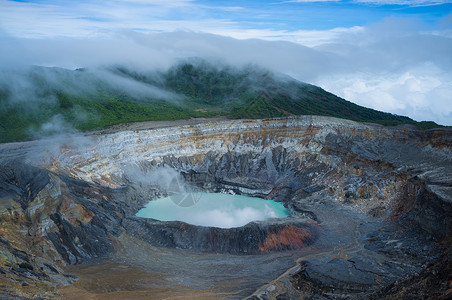 火山特征中美洲陨石坑高清图片