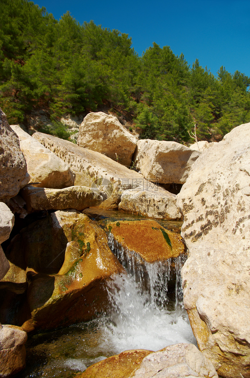 山河生态瀑布溪流石头旅行火鸡远足季节岩石乡村图片