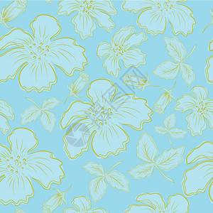蓝花花植物群蓝色黄色壁纸叶子背景图片