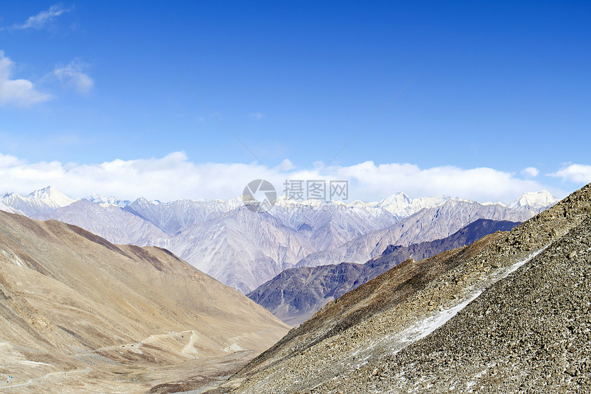 喜马拉雅山谷薄雾蓝色旅行顶峰国家风景美丽日出天空环境图片