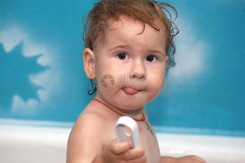 儿童洗澡肥皂舌头男人婴儿沐浴清洁女孩孩子们清洁度刷子图片