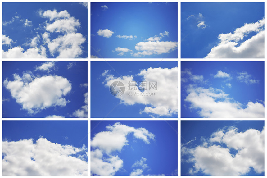 天空和云云季节气候晴天阳光天堂蓝色白色溶胶时间图片