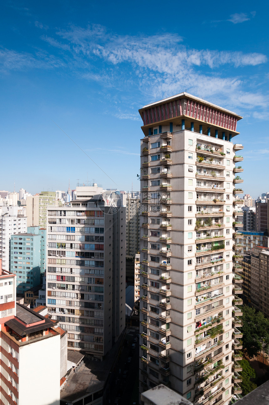Sao Paulo市建筑物的空中观察景观场景旅行公寓旅游市中心办公室摩天大楼建筑学办公楼图片