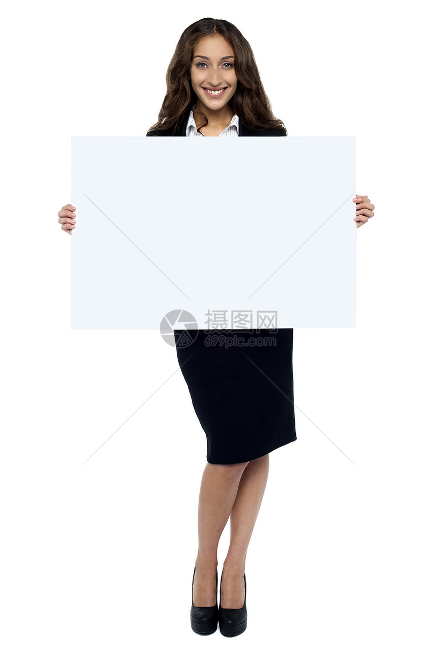显示空白白板的公司女性公司妇女图片