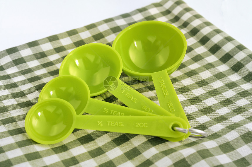 计量勺子套餐测量杯子乐器食物食谱茶匙团体白色烹饪汤匙图片