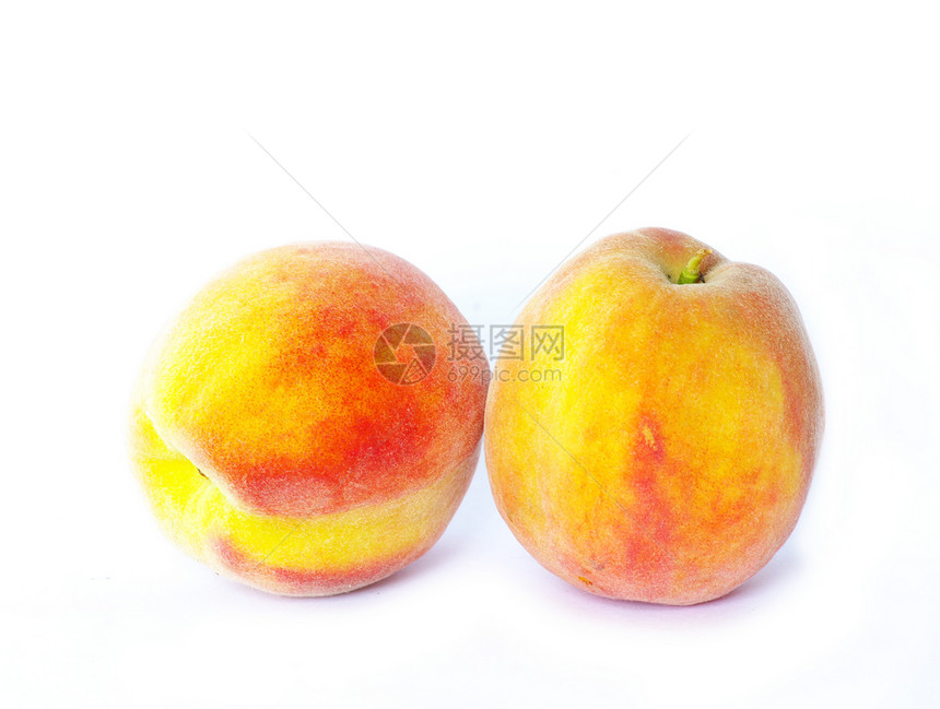 白色桃子食物美食水果黄色图片