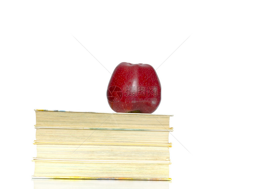 书本图书水果班级考试教育红色学习学校图书馆营养图片