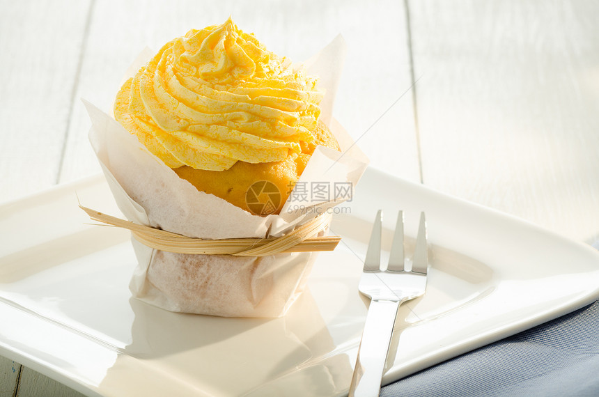 柠檬蛋糕盘子丝带小吃奶油食物美食蛋糕派对柠檬咖啡图片