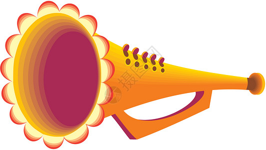 长号喇叭音乐文化马赛克绘画音乐会艺术类乐器染色橙子背景图片