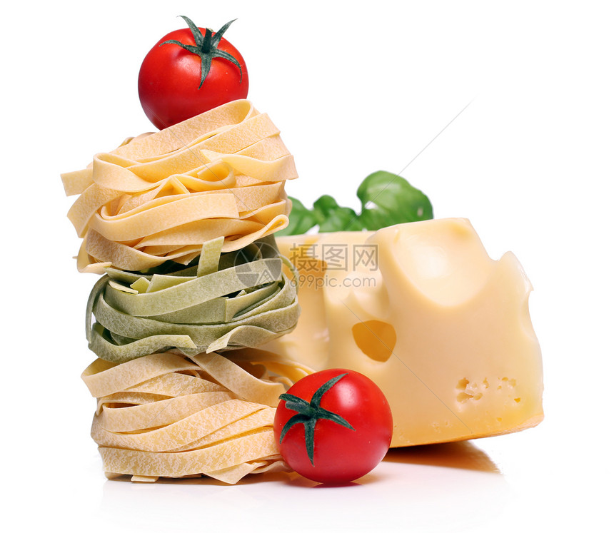 与蔬菜隔离的意大利面条午餐营养水果美食小吃团体植物烹饪宏观食物图片