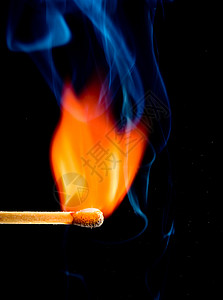 用木柴火柴燃烧的多彩火焰高清图片