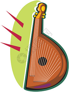 惹巴拉巴拉莱卡白色器乐音乐插图绘画插画