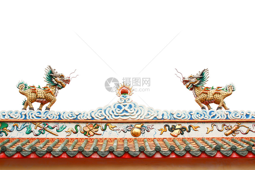 中国风格的龙雕像财富寺庙刺刀节日装饰品动物力量蓝色传统雕塑图片