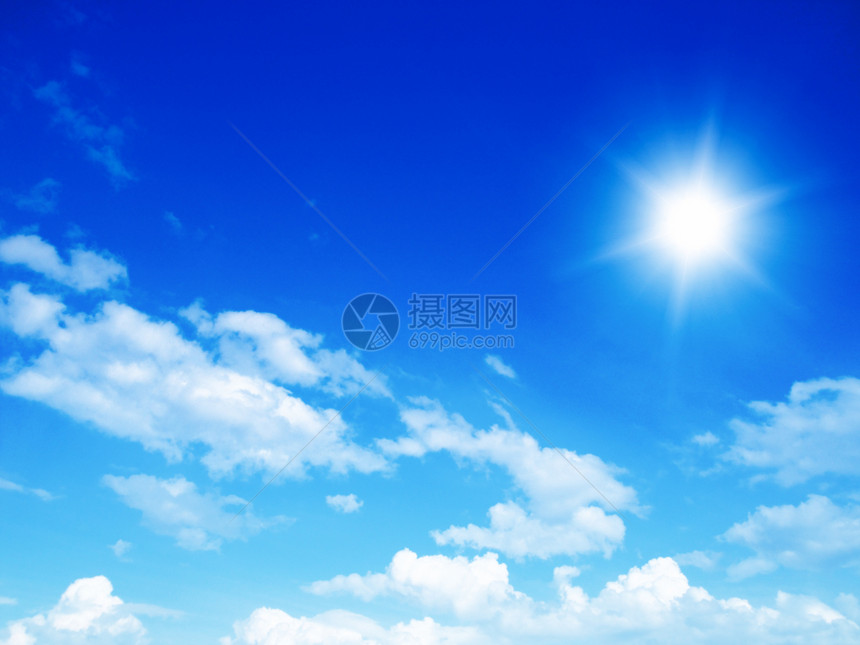 蓝天有云和太阳空气气象环境天堂风景天气晴天自由柔软度气候图片