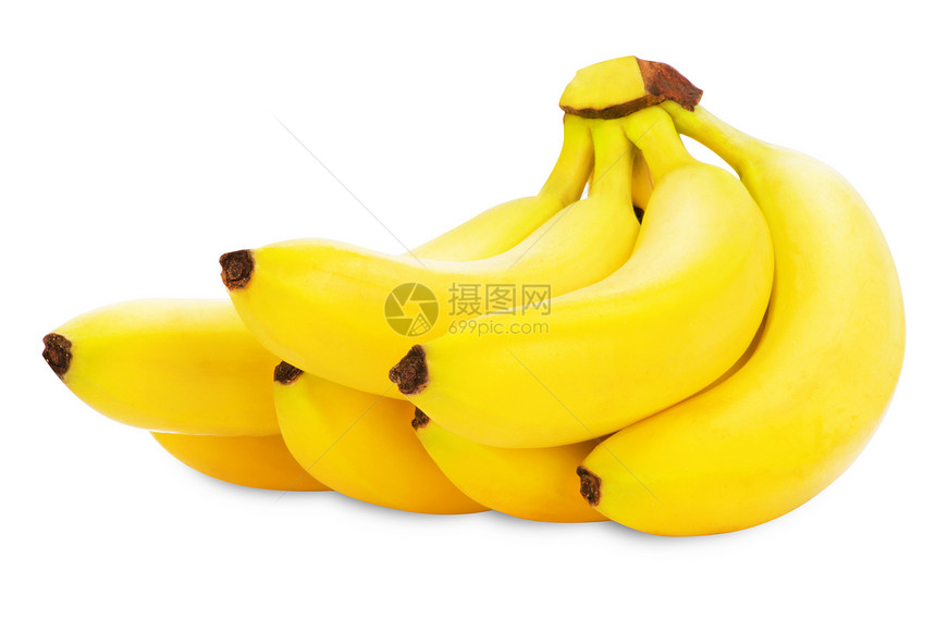 一群香蕉热带水果组织剪裁黄色白色宏观皮肤小路饮食图片