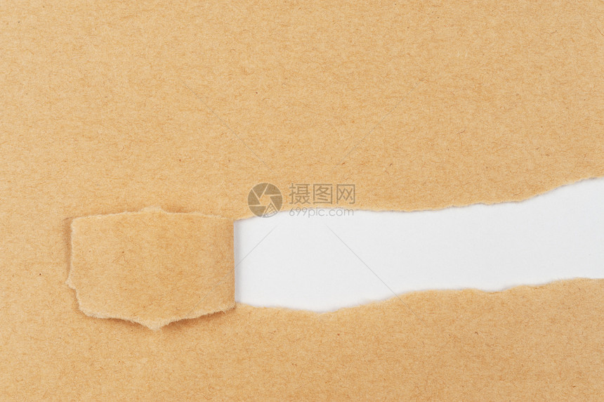 撕纸纸空白框架白色黄色损害古董床单包装纸棕色勘探图片