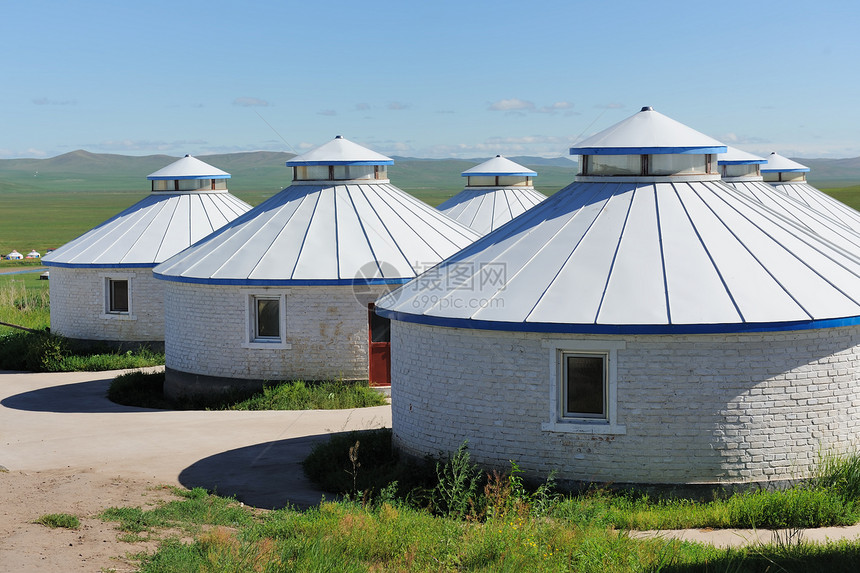蒙古草原的Yurt图片