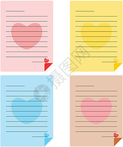 彩色纸纸纸注释邮政卡片办公室标签插图写作学校商业笔记邮件背景图片