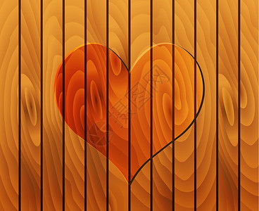 木质纹理上的心脏背景图片