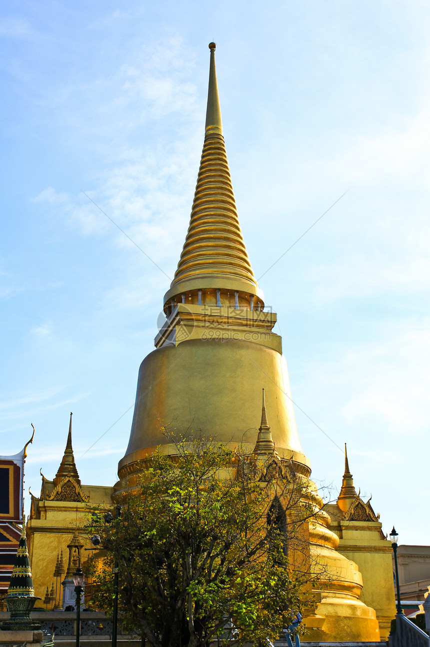 泰国曼谷大宫金塔 泰国曼谷地方上座部文化宝塔国家天空历史宗教美术寺庙图片