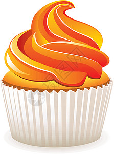 矢量纸杯插图庆典烹饪小吃甜点生日白色奶油食物漩涡背景图片