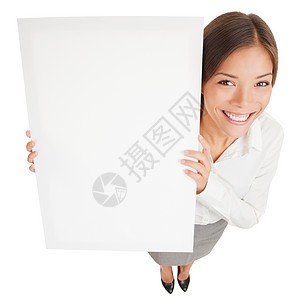 高奢海报展示白板招牌海报的妇女背景
