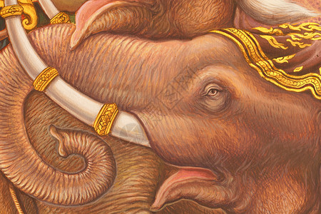 大象艺术插图大象传统插图文化雕像古董生活力量金子偶像宗教背景