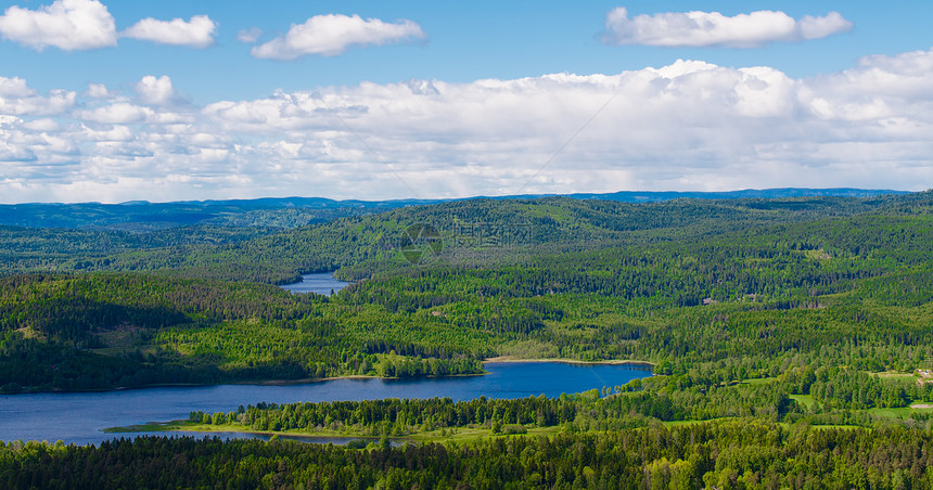 挪威森林和湖泊图片
