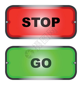 停下来 走标志插图绿色白色照明红灯艺术品警告情况红色背景图片