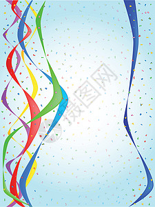 气球和五彩纸屑部分喜悦艺术品红色乐趣绿色丝带飘带插图庆典飞行背景图片