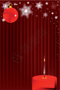 圣诞节背景蜡烛窗帘火焰雪花季节性玩具背景图片