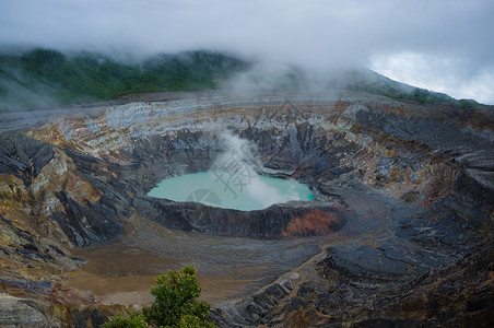 火山特征早熟禾泻湖高清图片