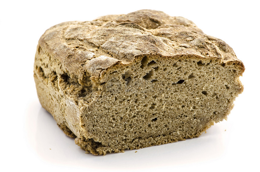白上孤立的面包白色早餐谷物面粉棕色粮食脆皮食物小麦图片