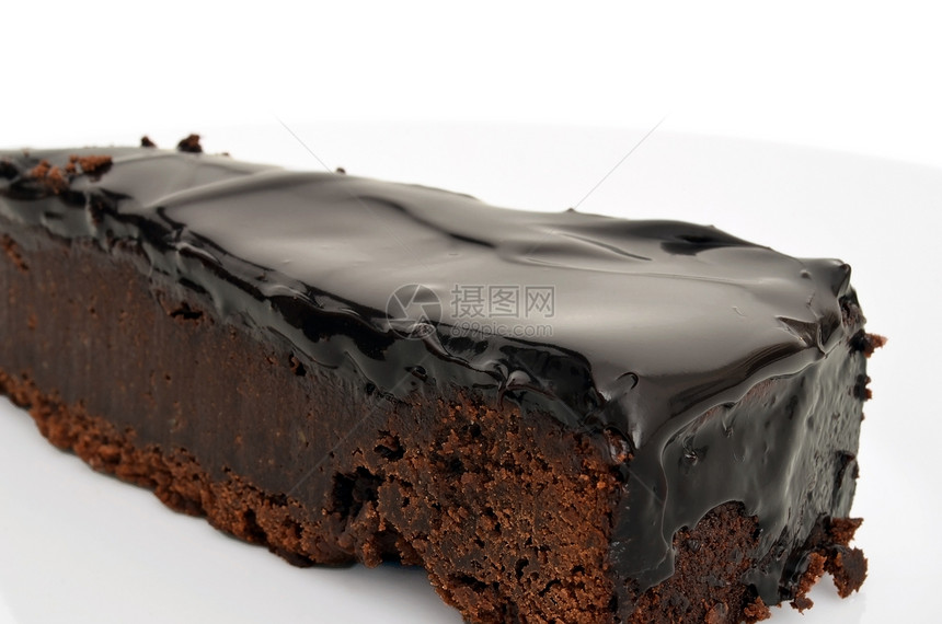 深巧克力蛋糕小吃甜食美食白色巧克力甜点棕色黑色糕点盘子图片