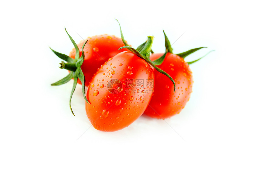 新鲜红番茄饮食绿色工作室营养水果白色蔬菜红色食物图片